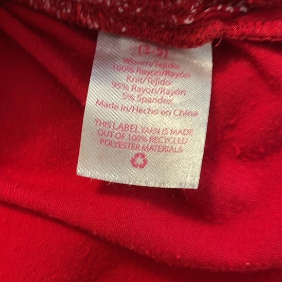 No Boundaries S / C 3 - 5 red cuffed short sleeve button down shirt blouse - Picture 6 of 8